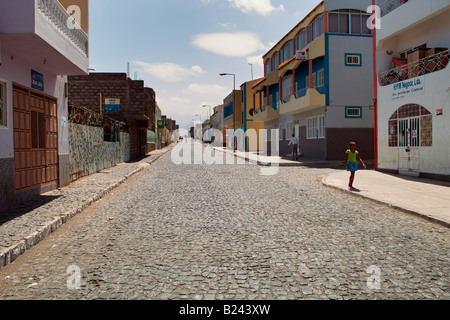 Per le strade di Porto Novo su Santao Antao Capo Verde Foto Stock