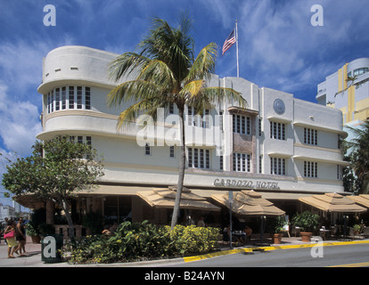 Cardozo Hotel a Ocean Drive quartiere Art Deco di Miami Beach Florida USA Foto Stock