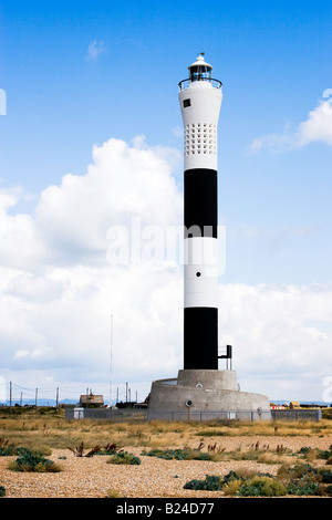 Nuovo faro di Dungeness sulla costa sud est dell' Inghilterra Foto Stock