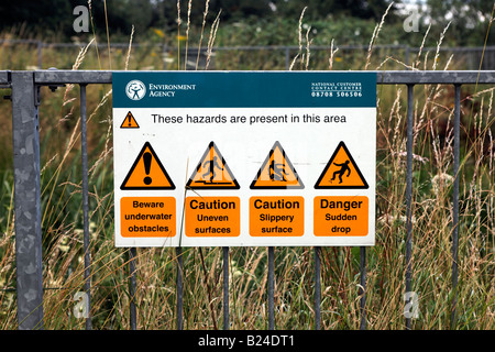 Agenzia ambientale del segno di avvertimento Foto Stock