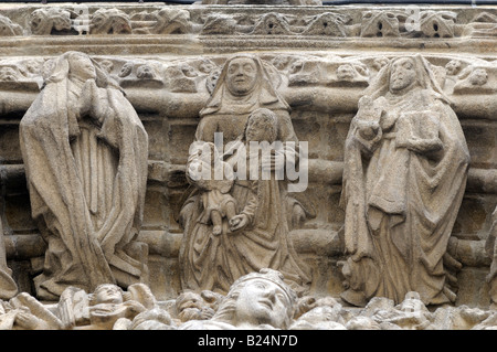 Portale del Colegio de San Xerome (XVII secolo), Santiago de Compostela, Galizia, Spagna Foto Stock