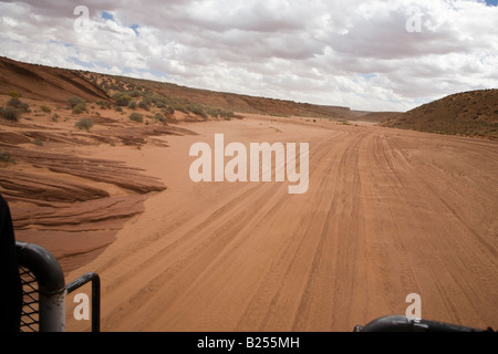 Strada sterrata per tomaia Antelope Canyon in Arizona, Stati Uniti d'America Foto Stock
