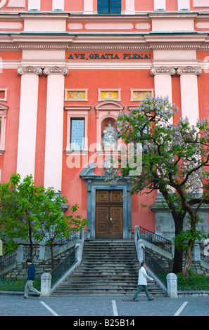 Chiesa francescana di egli annunciazione di Lubiana in Slovenia Europa Foto Stock