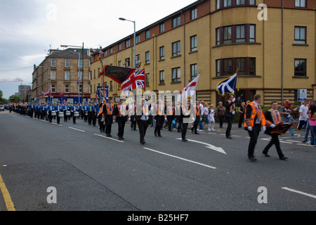 Pipe Band, Govan Foto Stock