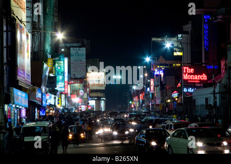 Trafiic in Brigade Road in Banaglore. Foto Stock