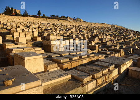 Cimitero ebraico, il monte degli Ulivi, Gerusalemme, Israele Foto Stock