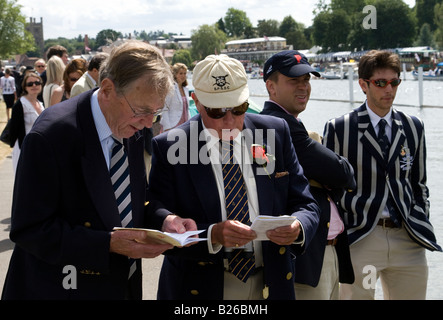 Gli spettatori in Steward il contenitore, Henley Royal Regatta Foto Stock