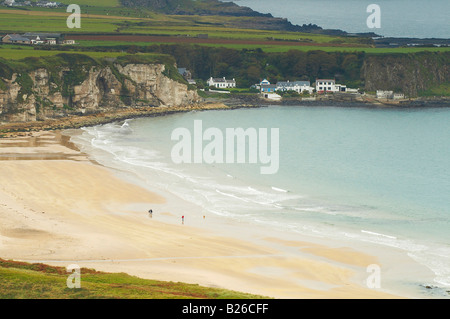 Foto all'aperto, White Park Bay con Portbradden, County Antrim, Ulster (Irlanda del Nord Europa Foto Stock