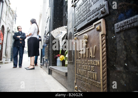 Evita gravi, Recoleta cimitero, Buenos Aires Argentina Foto Stock