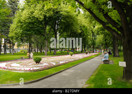 Segreto (Tainitsky) giardino nel Cremlino di Mosca, Russia Foto Stock