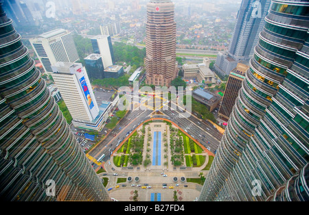 Vista dalle Torri Petronas, Kuala Lumpur, Malesia Foto Stock