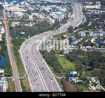 Vista aerea dell'autostrada, Florida, Stati Uniti Foto Stock