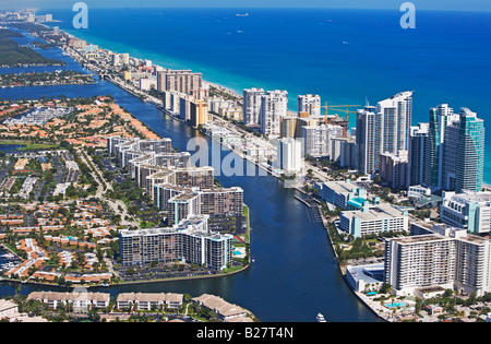 Vista aerea di Fort Lauderdale, Florida, Stati Uniti Foto Stock