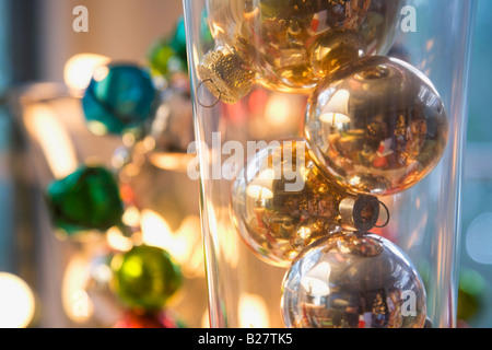 Close up di Natale ornamenti Foto Stock