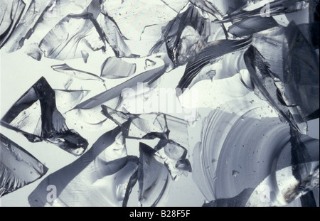 Chiusura del vetro frantumato Foto Stock