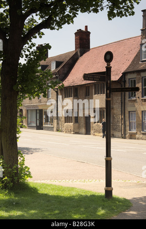 Un segno posto nell'antica città di Higham Ferrers Foto Stock