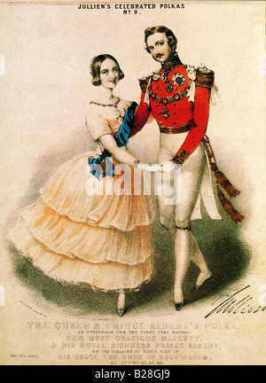 La regina Vittoria E IL PRINCIPE ALBERT'S POLKA coperchio di un foglio di musica cliente circa 1850 Foto Stock