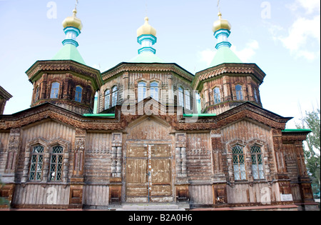 Via della Seta Kyrgyzstan Karakol Chiesa Ortodossa Russa Foto Stock