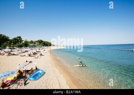 Grecia KEFALONIA Skala spiaggia principale Foto Stock