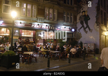 Fumetto murale nel centro di Bruxelles, Belgio. Foto Stock