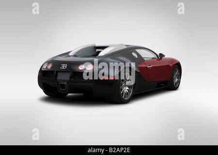 2006 Bugatti Veyron 16.4 in nero - angolo posteriore vista Foto Stock