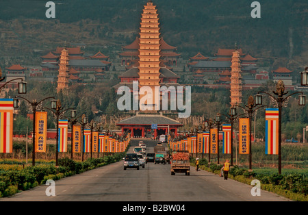 Tre Pagode, San-Ta, Dali, Yunnan, Cina e Asia Foto Stock