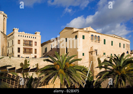 Palazzo Vescovile e Kathedral, Palma de Maiorca Isole Baleari Spagna, Europa Foto Stock