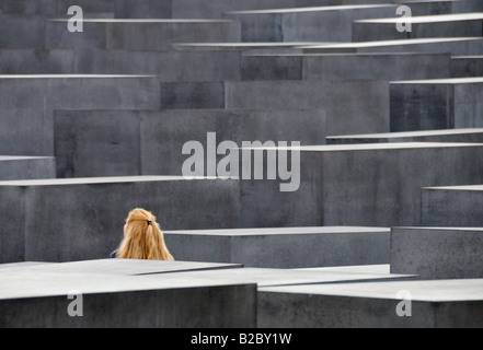 Il memoriale dell'olocausto all'assassinato ebrei d'Europa, Berlino, Germania, Europa Foto Stock