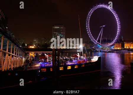 London Eye, ruota panoramica sulle rive del fiume Tamigi a Londra, Inghilterra, Gran Bretagna, Europa Foto Stock