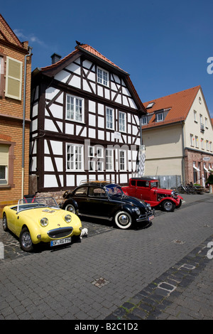Ford un tipo Hot Rod, Austin Healey, VW Beetle, Dreieich, Hesse, Germania, Europa Foto Stock