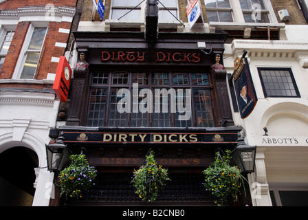 Dirty Dicks pub Bishopsgate Londra Foto Stock
