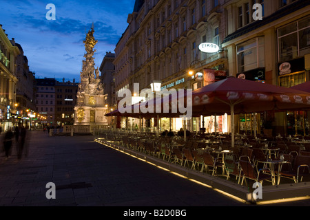 Peste monumento o Trinità colonna sul Graben Vienna Austria patrimonio mondiale UNESCO Foto Stock