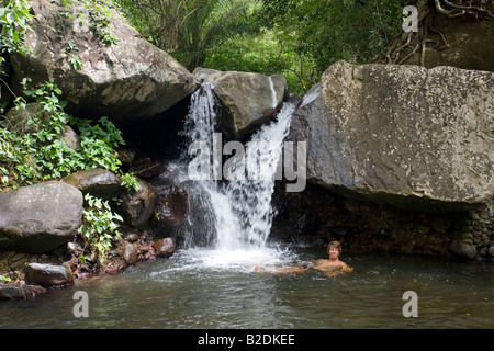 Cascata vicino a Wallilabou Bay St Vincent West Indies Foto Stock