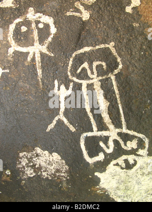 Incisioni rupestri di Guri, Venezuela. Rupest art. Petroglifos del Guri, Venezuela. Galeria de Arte Nacional, Caracas Foto Stock
