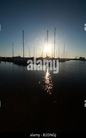 Sunrise a Gimli Marina sul Lago Winnipeg Foto Stock