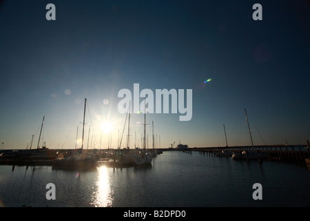 Sunrise a Gimli Marina sul Lago Winnipeg Foto Stock