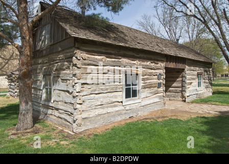 Canyon Texas Panhandle Plains Historical Museum T Ranch di ancoraggio sede costruito 1877 più antica casa superstite in Texas Panhandle Foto Stock