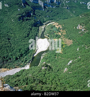 Ardèche river canyon Gorges de l'Ardèche Francia Foto Stock