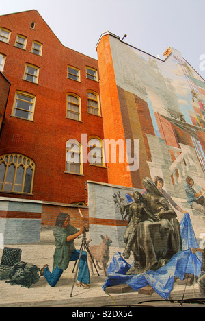 Beasley lavori di costruzione in corso murale su un edificio nel centro di Philadelphia, Pennsylvania da Michael Webb Foto Stock