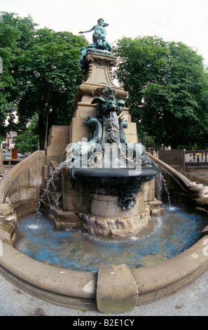 La fontana di Galatea sulla Eugens piazza progettata nel 1890 da otto Rieth a Stuttgart Germania Foto Stock