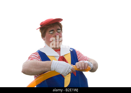 Perzo Arbroath Seafront spettacolare, animatore di clown per bambini, modellatura di palloncini ritorcitura, festa, giocattolo, animale, intrattenimento, artigianato, gonfiabile. Foto Stock