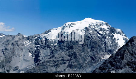 Italia Trentino Alto Adige Monte Ortler alto ghiacciaio gelido dal Passo dello Stelvio Foto Stock