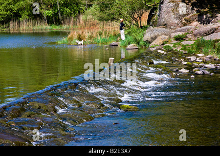 Il lago di Grasmere inizio primavera In maggio il Weir sulla riva sud, 'Il Lake District' Cumbria Inghilterra England Regno Unito Foto Stock