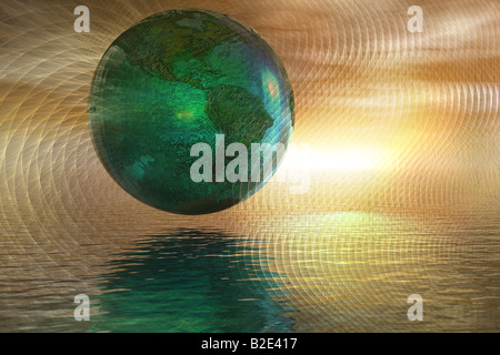 Globo con il Nord e Sud America Foto Stock