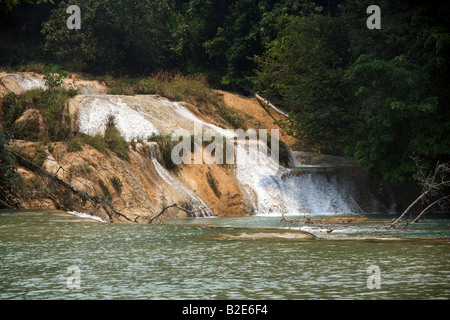 Cataratas de Agua Azul, Nr Palenque, Chiapas, Messico. Foto Stock