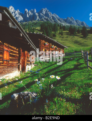 Cabine di registro sulla montagna, Mandlwand, Hochkoenig, sulle Alpi di Berchtesgaden, Pongau, Salisburgo, Austria Foto Stock