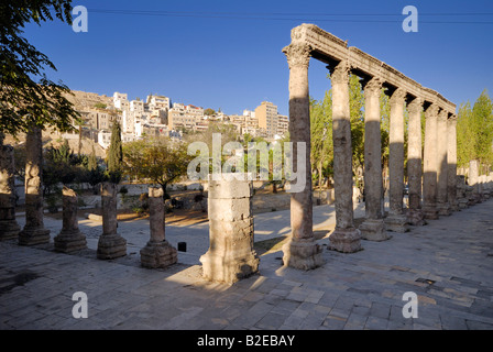 Le antiche rovine di colonne, Amman, Giordania Foto Stock