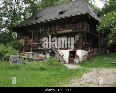Facciata di legno a casa, Foresta Nera, Baden-Wuerttemberg, Germania Foto Stock