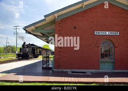 Lago di torcia locomotiva a vapore a Smiths Creek deposito nel villaggio Greenfield presso la Henry Ford a Dearborn Michigan Foto Stock