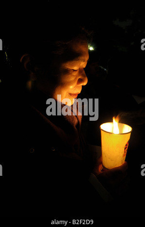 Veglia a lume di candela, Free Tibet Foto Stock